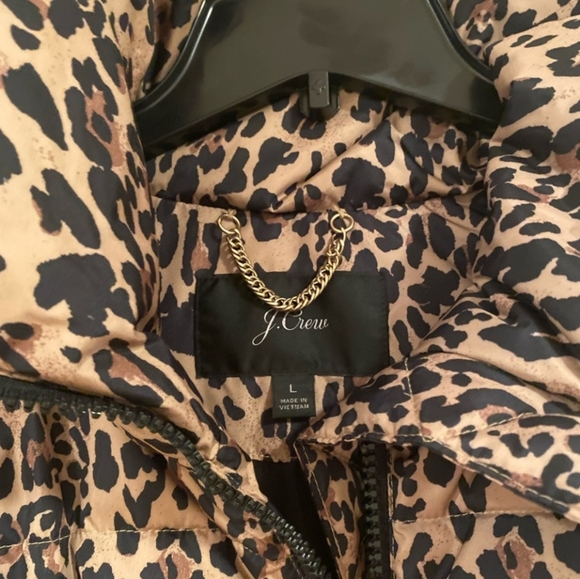 JCrew Leopard Long Belted Puffer - Picture 2 of 7